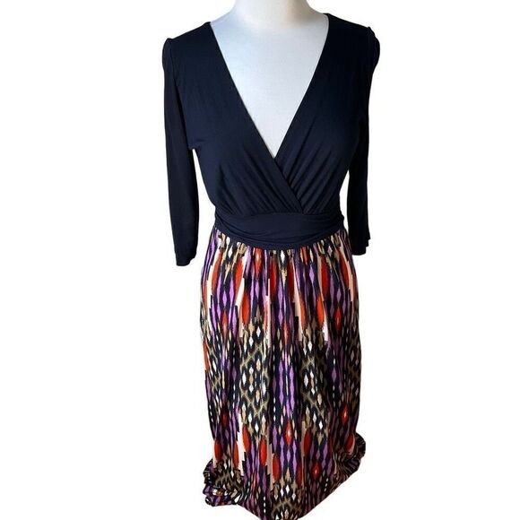 Gilli Sima VNeck 3/4 Sleeve Printed Maxi Dress, large - Picture 6 of 16